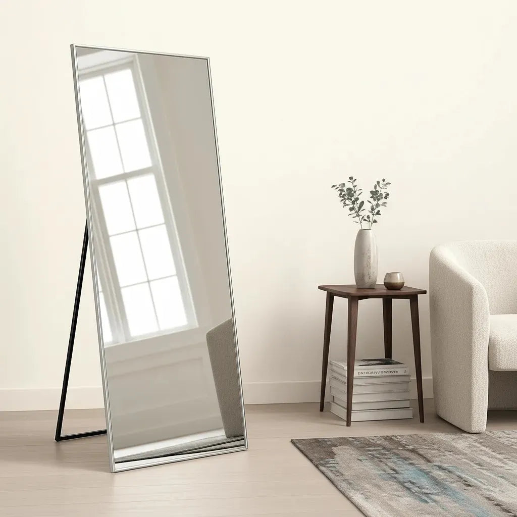 Espejo CuantoArte Aluminio 115x50 Rectangular Marco Blanco