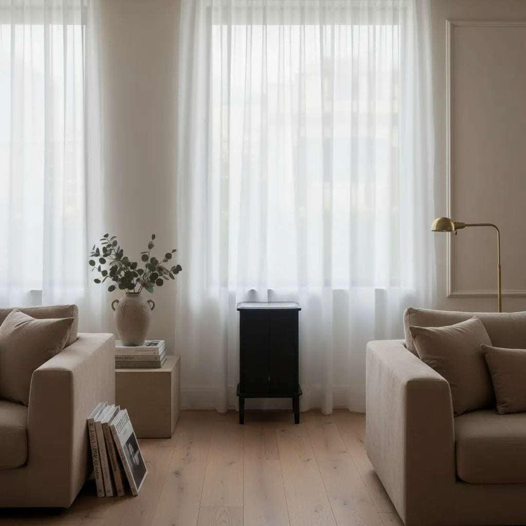 Cortinas Oregon Cristal Voile 2 Paños Living Comedor