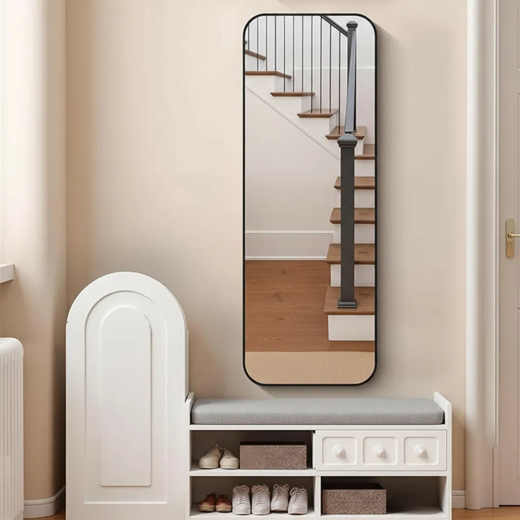 Espejo 120x50 Cm Rectangular Con Marco Deco Marco Negro