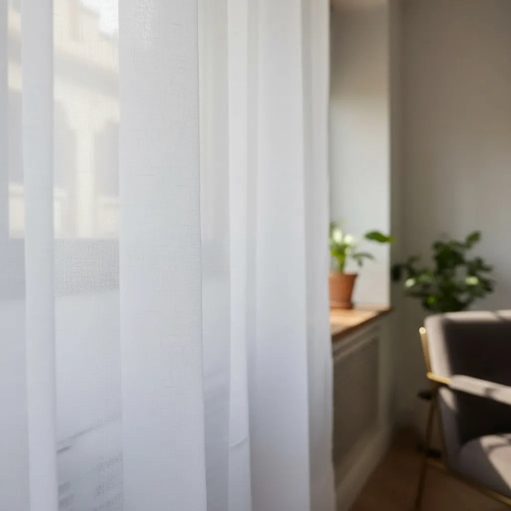 Cortinas Oregon Cristal Voile 2 Paños Living Comedor