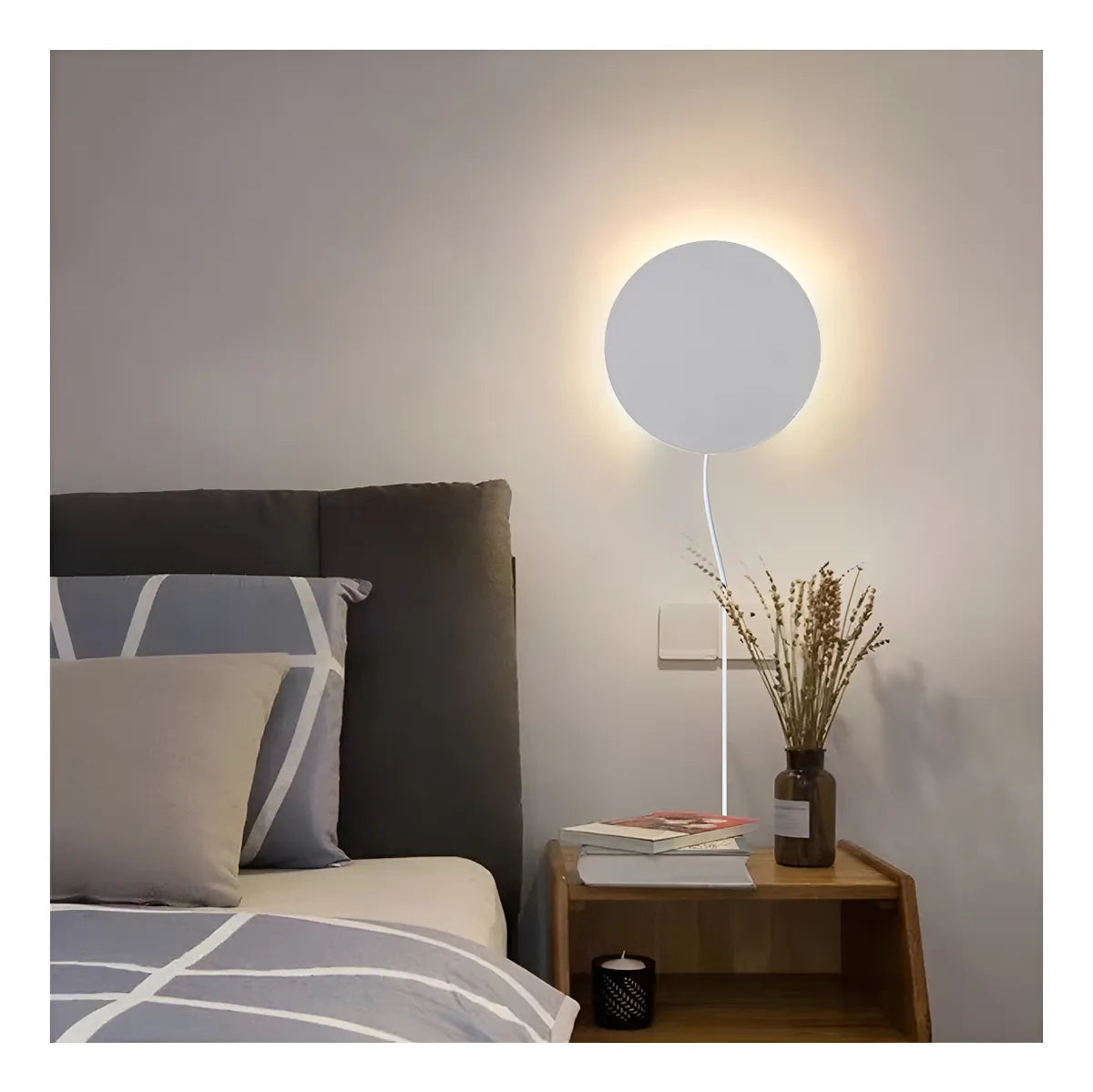 Eclipse Led G9 Aplique Circular 20cm Con Tecla Moderno Deco