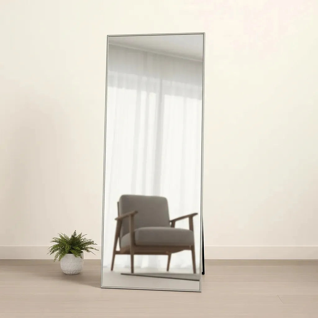 Espejo CuantoArte Aluminio 115x50 Rectangular Marco Blanco