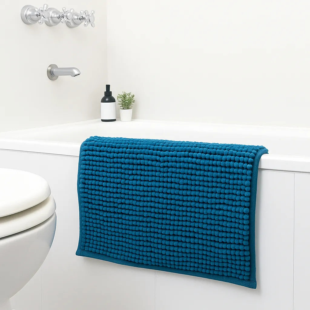 Alfombra Baño Shaggy Flecos Premium 40 X 60 Blanco